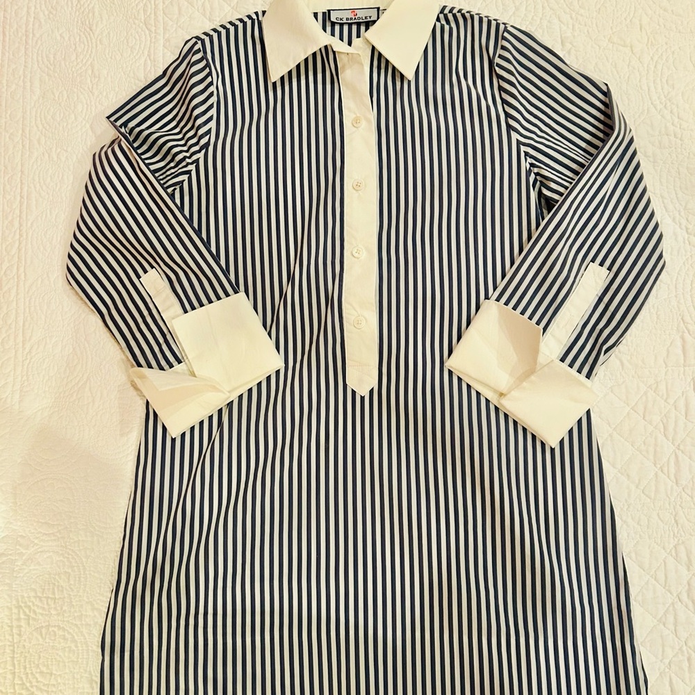 CK Bradley Blue Striped Blouse/Tunic